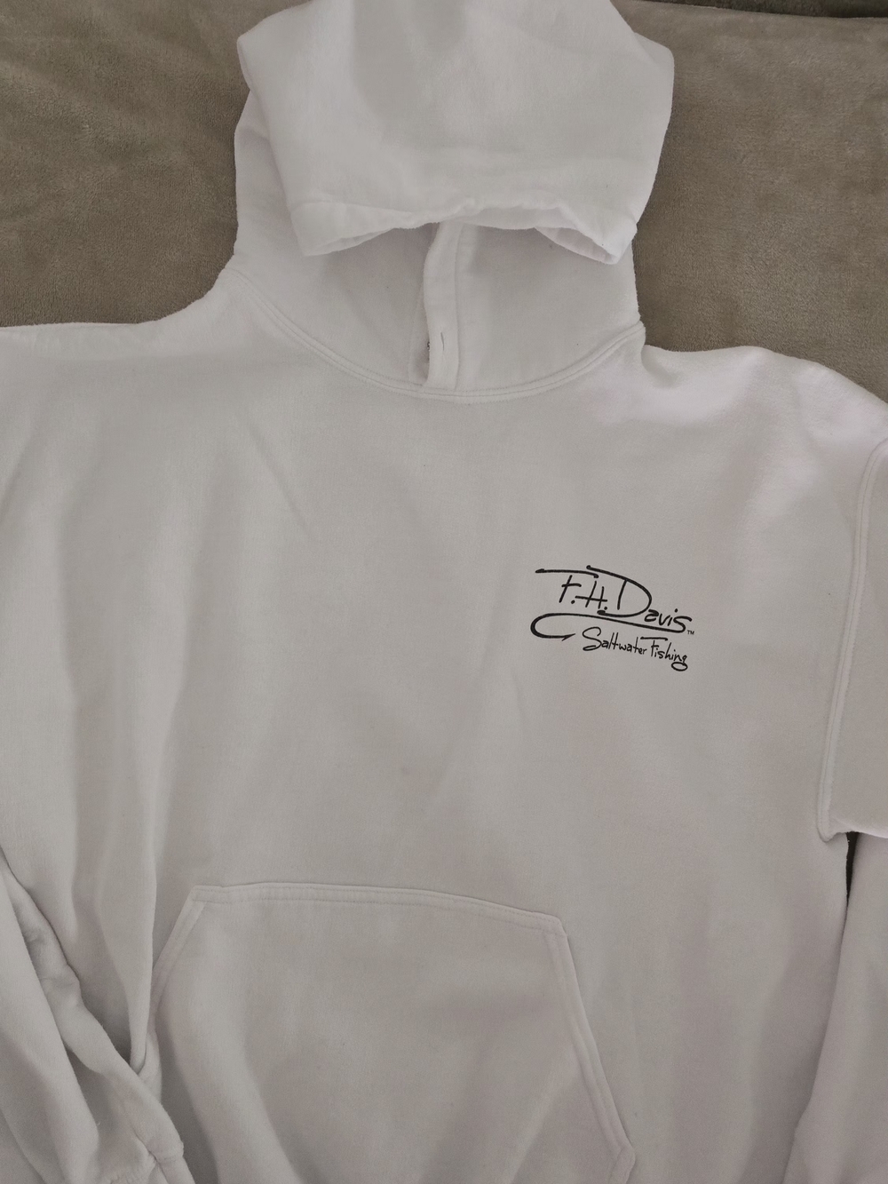 White Crewneck Hoodie with Scripted Chest Logo